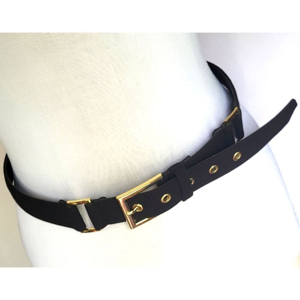 Tahari Arthur S Levine Belt Size 8 Gold Accents
